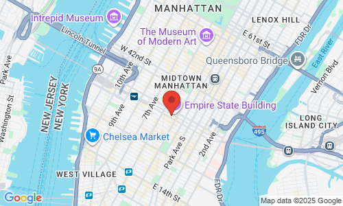 Google map image of our location in 18 W 33rd St Ste 400 New York, NY