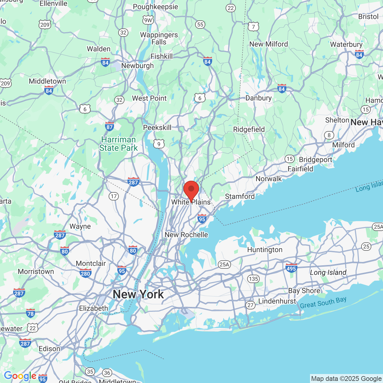Google map image of our location in 203 E Post Rd White Plains, NY
